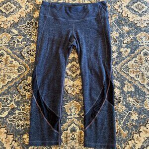 GapFit Cotton Mesh Capri Leggings Dark Denim Size Medium